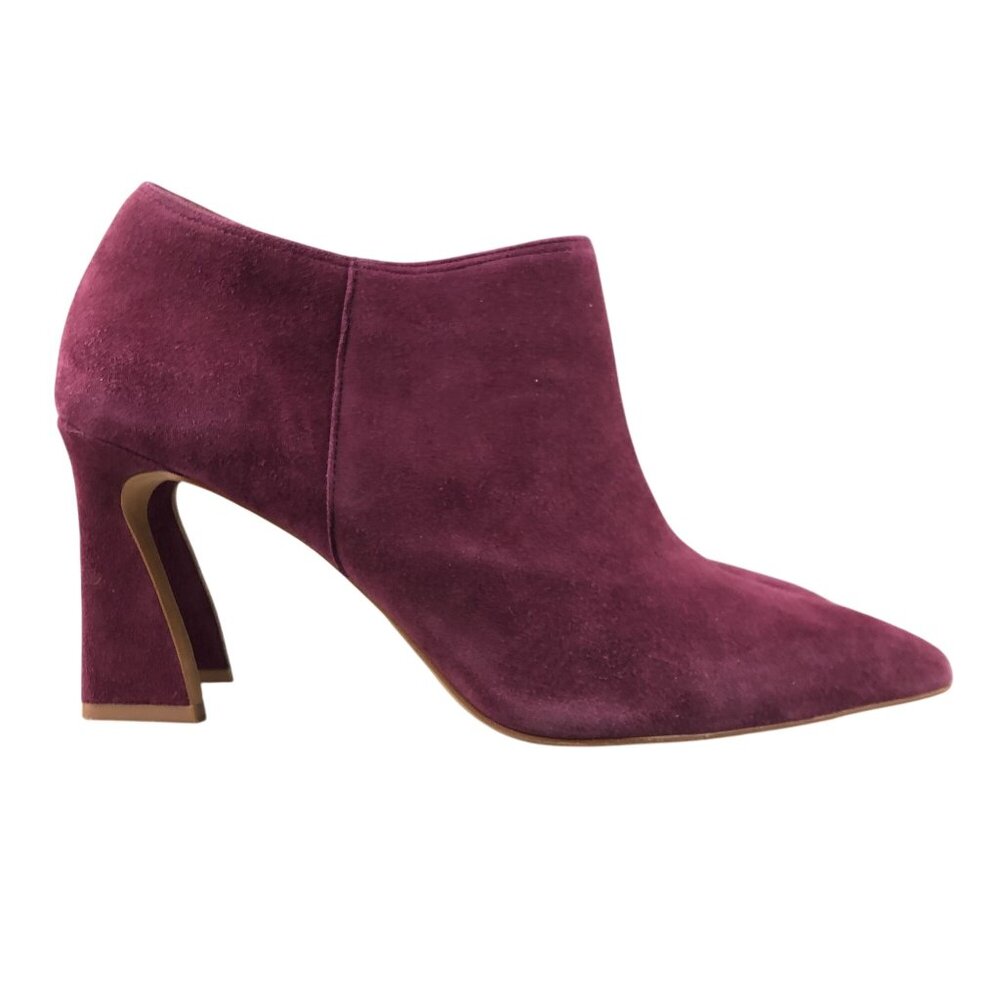 Vince Camuto Women's 9.5M Temindal Red Suede Pointed Toe High Heel Ankle Boots